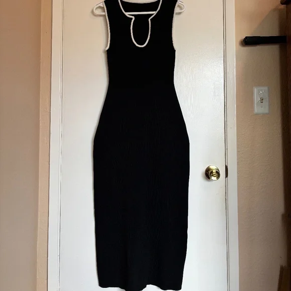 Midi Black Sweater Dress Size Large - Picture 7 of 7